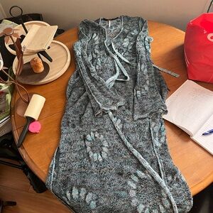 Free People Gray and Blue sea spirit cardigan